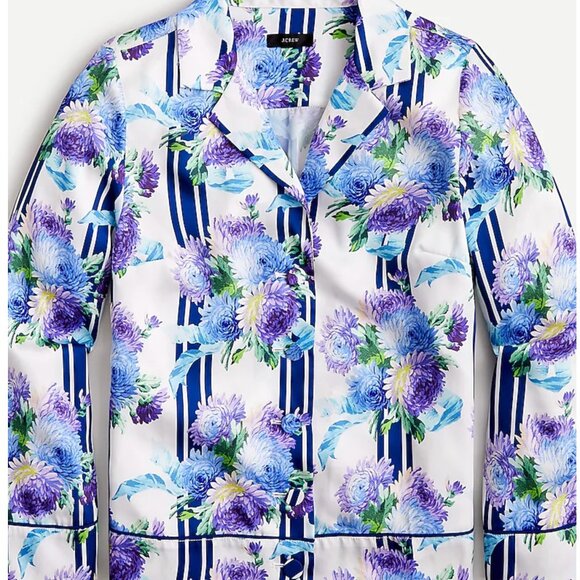 J. Crew Drapey button-up top in vintage floral stripe - Picture 2 of 11